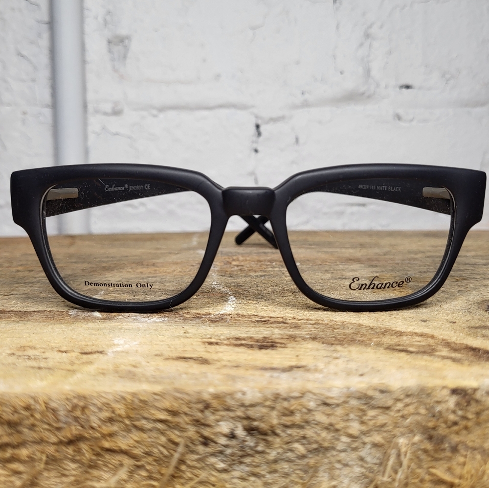 NEW Rx'able Eyeglass Frame, Matte Black, Glasses, Modern Men Women 49-18-145